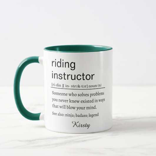 Lustige Reitlehrer-Definition Tasse (Links)