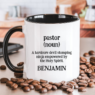 Lustige religiöse benutzerdefinierte Namen Pastor  Tasse