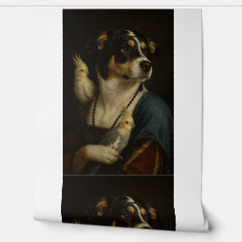 Lustige Renaissance-Hund-Wellenpapiertapete-Streif Tapete