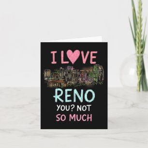 Lustige Reno Nevada Nacht Skyline Vintage Karte