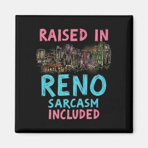 Lustige Reno Nevada Nacht Skyline Vintage Premium Magnet