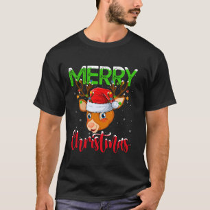 Lustige Rentier-Weihnachtsbeleuchtung Weihnachtsma T-Shirt