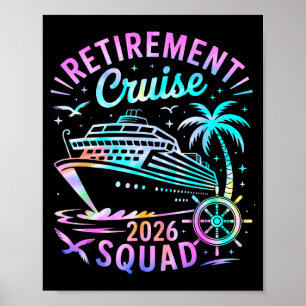 Lustige Rentner-Kreuzfahrt 2026 Gruppe Tie Dye Ruh Poster