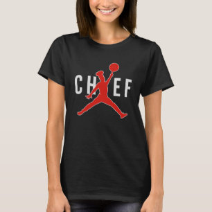 Lustige Restaurant springender Koch mit Bratpfanne T-Shirt