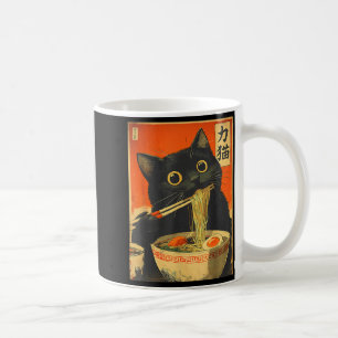 Lustige Retro-Anime-Katze Ramen Japanische Katze G Kaffeetasse
