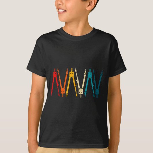 Lustige Retro-Architekten-Comp-Regenbogen-Design T-Shirt (Vorderseite)