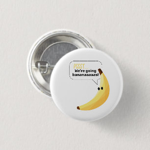 Lustige Retro-Bananen-Partyartikel mit witzigen Sp Button
