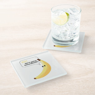 Lustige Retro-Bananen-Partyartikel mit witzigen Sp Glasuntersetzer