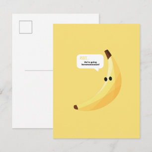 Lustige Retro-Bananen-Partyartikel mit witzigen Sp Postkarte