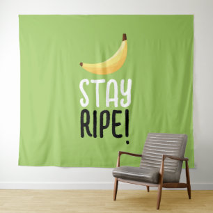 Lustige Retro-Bananen-Partygeschenke-Wortspiele Ed Wandteppich