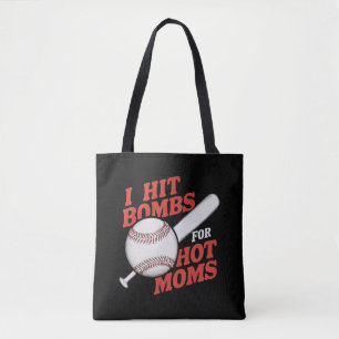 Lustige Retro Baseball Ich Schlage Bomben Für Heiß Tasche