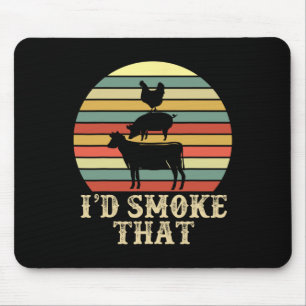 Lustige Retro-BBQ-Party-Raucher-Chef-Vater-Geschen Mousepad