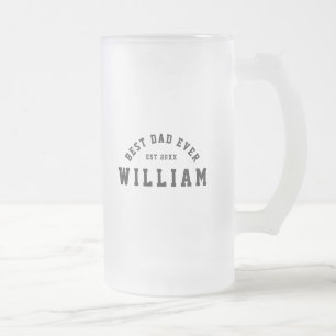 Lustige Retro-Bester-Vater-aller-Zeiten-Uni-Typogr Mattglas Bierglas
