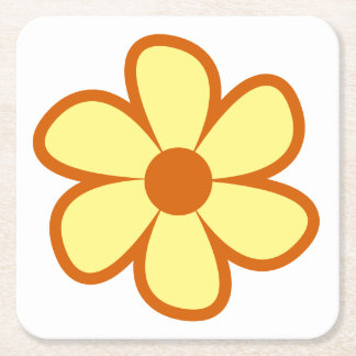 Lustige Retro-Blume der 60er 70er Jahre Rechteckiger Pappuntersetzer
