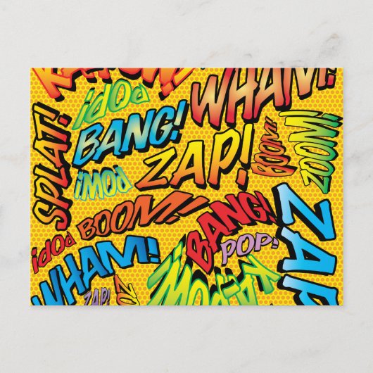 Lustige Retro-Comic-Book-Pop-Art Postkarte (Vorderseite)