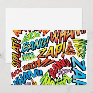 Lustige Retro-Comic-Book-Pop-Art-Sounds Einladung