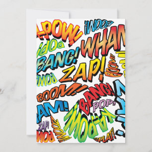 Lustige Retro-Comic-Book-Pop-Art-Sounds Einladung