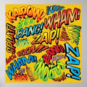 Lustige Retro-Comic-Book-Pop-Art-Sounds Poster