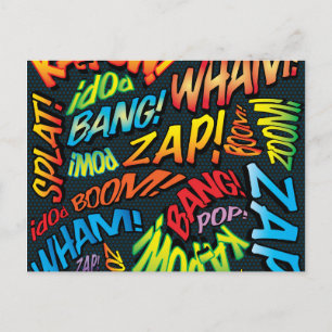 Lustige Retro-Comic-Book-Pop-Art-Sounds Postkarte