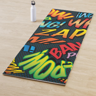 Lustige Retro-Comic-Book-Pop-Art-Sounds Yogamatte