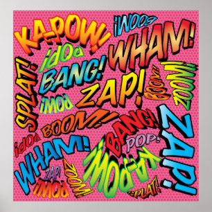 Lustige Retro-Comic-Book-Pop-Art-Töne Poster