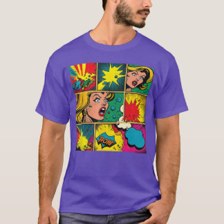 Lustige Retro-Comic-Pop-Art-Spaß-Cartoon-Comics-Ma T-Shirt
