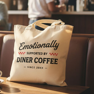 Lustige Retro-Diner-Kaffee Vintage-Stil Nostalgie Tragetasche