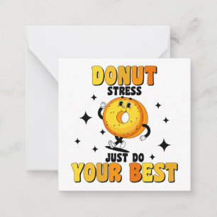 Lustige Retro-Donut-Motivationszitat Mitteilungskarte