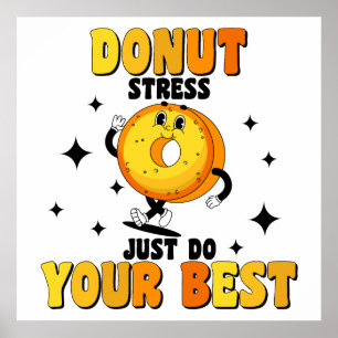 Lustige Retro-Donut-Motivationszitat Poster