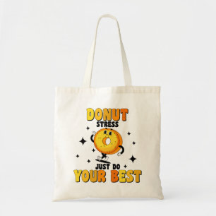 Lustige Retro-Donut-Motivationszitat Tragetasche