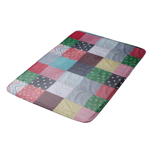 lustige Retro-Farbtupfer Badematte (Schrägansicht)