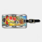 Lustige Retro Flipperautomat-Maschine Gepäckanhänger (Vorderseite horizontal)