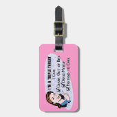 Lustige Retro Fünfzigerjahre sarkastische Frau: Gepäckanhänger (Vorderseite vertikal)