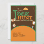 lustige Retro-Geburtstagsschatzjagd Einladung (Rückseite)