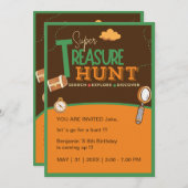 lustige Retro-Geburtstagsschatzjagd Einladung (Vorne/Hinten)