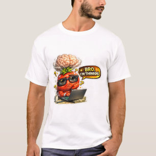 Lustige Retro-Gehirn- und Kaffeemühle-Burger-Carto T-Shirt