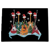 Lustige Retro-Gitarre Weihnachtsbaum Feiertage Xma Große Geschenktüte (Vorderseite)