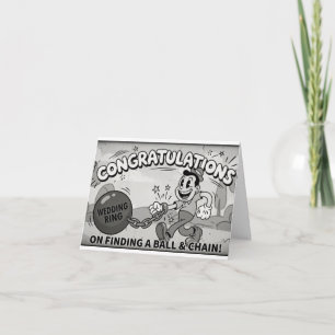 Lustige Retro-Hochzeitskarte Dankeskarte