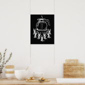 Lustige Retro-Kaffee – Kaffee-Anbetung Poster (Küche)