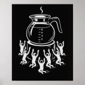 Lustige Retro-Kaffee – Kaffee-Anbetung Poster (Vorne)