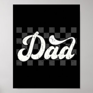 Lustige Retro-Karo-Vater Vatertag Vintage-Familie Poster