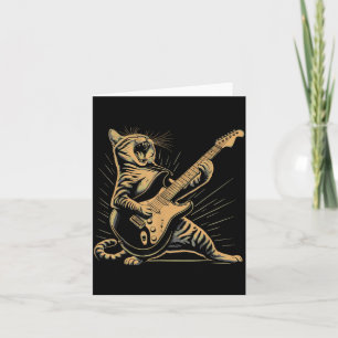Lustige Retro-Katze Rock-Musik Männer Kinder Fraue Karte