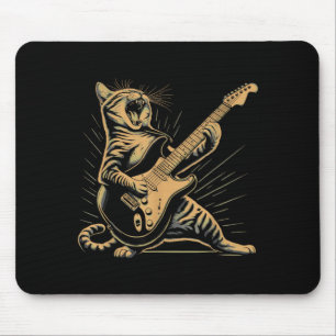Lustige Retro-Katze Rock-Musik Männer Kinder Fraue Mousepad