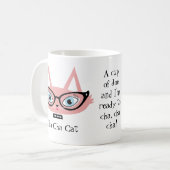 Lustige Retro Katzen-Kaffee-Tasse - Cha Cha Katze Kaffeetasse (Vorderseite Links)