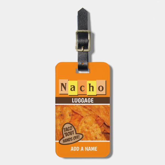 Lustige Retro Nacho Gepäckanhänger (Vorderseite vertikal)