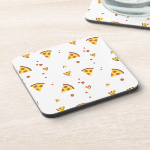 Lustige Retro-Peperoni-Pizza im minimalistischen M Getränkeuntersetzer