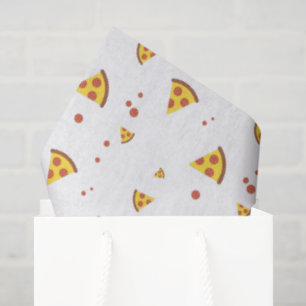 Lustige Retro-Peperoni-Pizza im minimalistischen M Seidenpapier