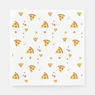 Lustige Retro-Peperoni-Pizza im minimalistischen M Serviette