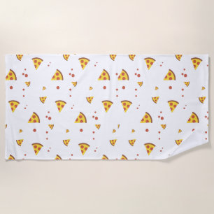 Lustige Retro-Peperoni-Pizza im minimalistischen M Strandtuch