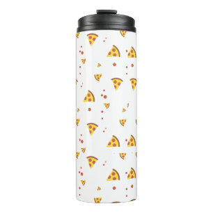 Lustige Retro-Peperoni-Pizza im minimalistischen M Thermosbecher